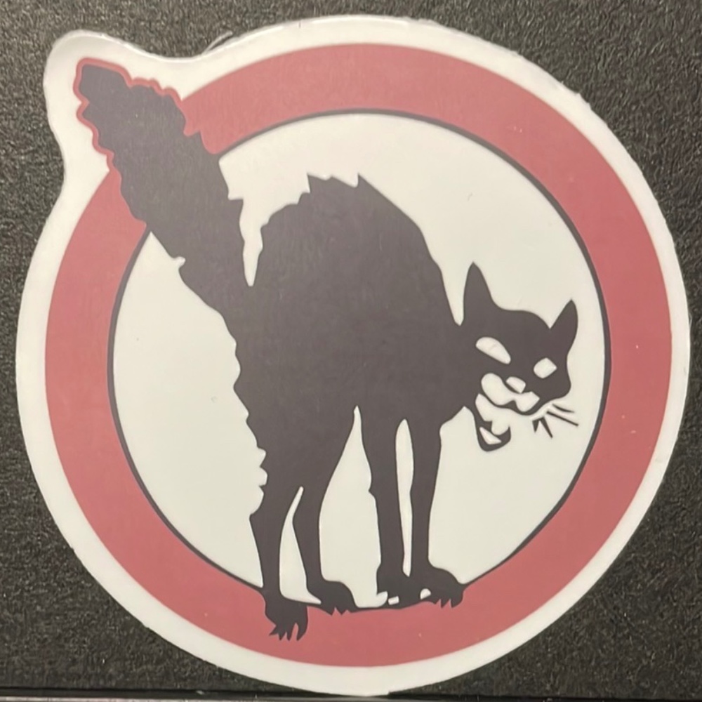 NO SCARY KITTY BLACK CAT STICKER